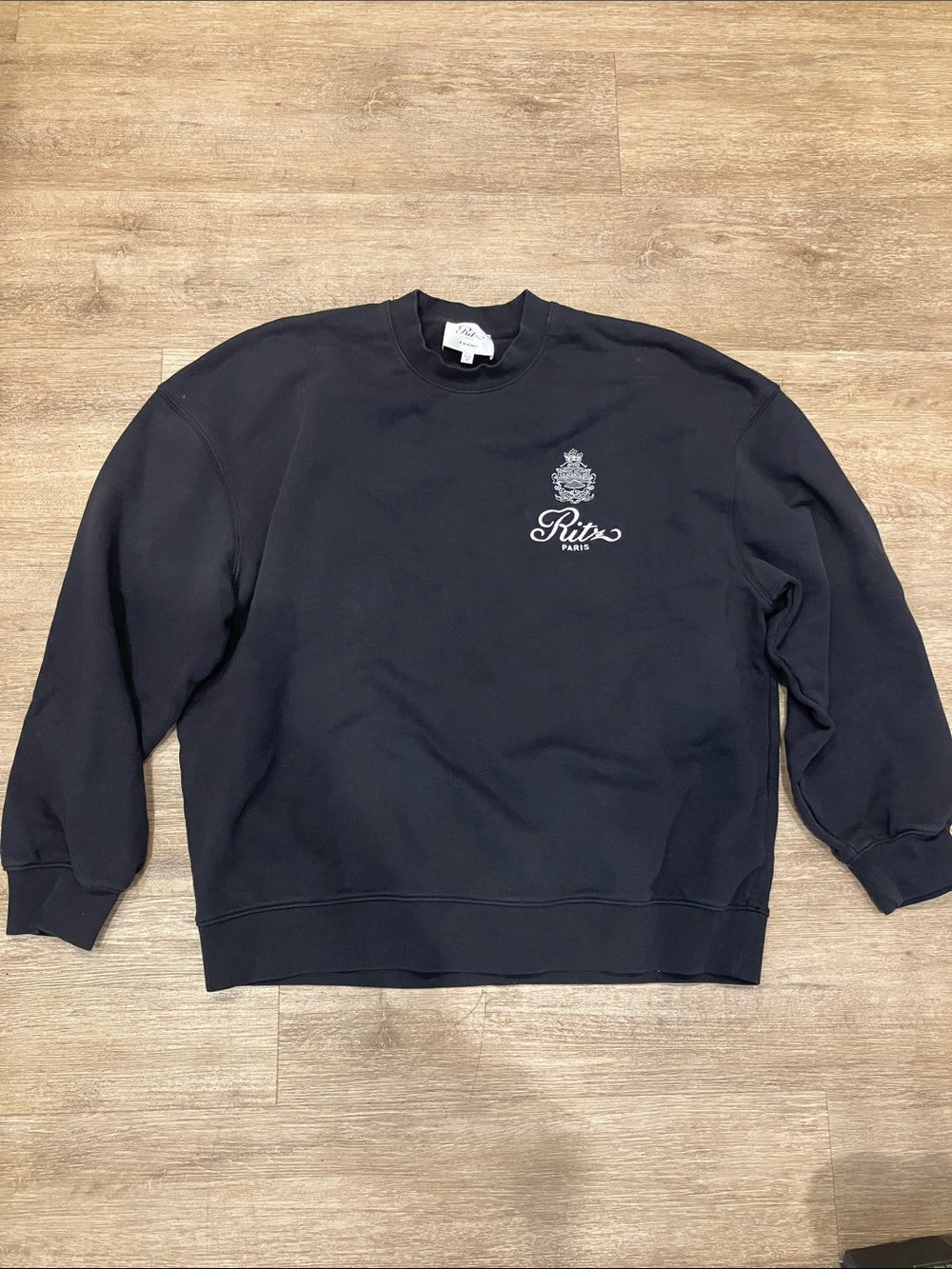 Ritz Paris x Frame Late Checkout Black Crewneck Sweatshirt small